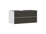 hansgrohe Xevolos E Waschtischunterschrank 54193660 1180x555x550mm, 2 Schubladen, mattweiß, Textil dunkelgrau