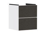 hansgrohe Xevolos E Waschtischunterschrank 54172660 480x555x475mm, für Handwaschbecken, 2 Schubladen, mattweiß, Textil dunkelgrau
