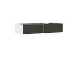 hansgrohe Xevolos E Waschtischunterschrank 54322660 1370x550x275mm, 2 Schubladen, rechts, mattweiß, Textil dunkelgrau