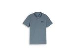 TOM TAILOR Herren Poloshirt mit Ärmeltasche, blau, Meliert, Gr. M