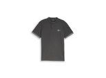 TOM TAILOR Herren Poloshirt mit Stehkragen, schwarz, Uni, Gr. M