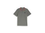 TOM TAILOR Herren Poloshirt mit Ärmeltasche, grün, Meliert, Gr. M
