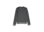 TOM TAILOR Herren Sweatshirt mit Ärmeltasche, schwarz, Uni, Gr. M