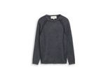 TOM TAILOR Herren Strickpullover aus Baumwolle, blau, Uni, Gr. M