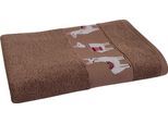 Duschtuch DYCKHOFF "Lama", braun, B:70cm L:140cm, Walkfrottee, Obermaterial: 100% Baumwolle, Handtücher, mit trendiger Lamabordüre