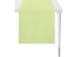 Tischläufer APELT "4362 Rips-Uni", gelb (gelbgrün), B:45cm L:135cm, Baumwolle, Polyester, Tischdecken, Wasser- und Schmutzabweisend