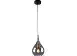 NÄVE Pendelleuchte "Gota", schwarz, 1, Ø 20cm H: 150cm, 1 Stk., Leuchten, Rauchglas D: 20cm, exkl. 1x E27, H: 150cm, Baldachin und Kabel schwarz, Pendelleuchte
