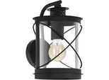 EGLO Wandleuchte "Hilburn Außen-Wandlampe, Außenleuchte, schwarz, E27, IP44, Lampe", schwarz, 1, H: 28cm, 1 Stk., Leuchten, Außenleuchte, Wandleuchte aus Stahl und Kunststoff, E27, IP44, Wandleuchte