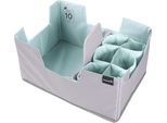 Faltbox KEEEPER "nea, faltbarer Einkaufsorganizer für Klappboxen", blau (aquamarine), B:42cm H:22,5cm T:29,5cm, Polyethylenterephthalat (PET), Aufbewahrungsboxen, Faltbox, aus recycelten PET-Flaschen