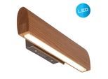 NÄVE LED Wandleuchte "Rondo", braun, 1, H: 8cm, 1 Stk., Leuchten, Schirm Eichenholz, L: 35cm, warmweißes Licht, abgerundete Form, LED Wandleuchte