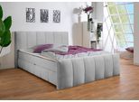 Boxbett HOME AFFAIRE "Hanelore inkl. Bettkasten und Topper", grau, B:172cm L:220cm, Komplettbetten, Boxbett, Boxbett mit Bettkasten und Fußteil, inkl. Topper