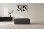 Polsterhocker INOSIGN "Koa", grau (gray), B:114cm H:44cm T:61cm, 100% Polyester, Hocker, Polsterhocker, Wellenunterfederung, weicher Lounge-Sitzkomfort