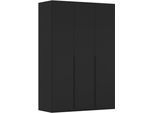 Kleiderschrank "Schrank Garderobe Ankleide Schlafzimmer Flur SERINA Eyecatcher", schwarz, B:151cm H:223cm T:61cm, Holzwerkstoff, LEGER HOME BY LENA GERCKE, Schränke, Kleiderschrank, in 6 Breiten, 3 Ausführungen und mit Front Glas oder Dekor MADE IN GERMANY