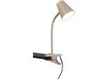 REALITY LEUCHTEN LED Klemmtischleuchte "PONGO, LED Klemmleuchte mit Kabel und Kippschalter, 4,5W 500 Lumen", braun, 1, H: 33cm, 1 Stk., Leuchten, 3000K warmweiß, verstellbare Klemmleuchte, Klammer 1-3 cm weit, H.33cm, LED Klemmtischleuchte