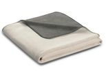 Wohndecke BIEDERLACK "Melange", beige (natur, graphit), B:150cm L:200cm, Baumwolle, Polyacryl, Polyester, Wohndecken, Wohndecke, mit geketteltem Zierstich