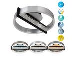 NÄVE LED Deckenleuchte "Yvaris", silber, 1, Ø 50cm H: 13,7cm, 1 Stk., Leuchten, dimmbar per Fernbedienung, Memory, Nachtlicht, CCT, Kristallelemente, LED Deckenleuchte