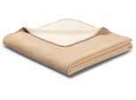 Wohndecke BIEDERLACK "Doubleface", beige (beige, ecru), B:150cm L:200cm, Baumwolle, Polyacryl, Polyester, Wohndecken, Wohndecke, mit geketteltem Zierstich