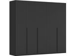 Kleiderschrank "Schrank Garderobe Ankleide Schlafzimmer Flur SERINA Eyecatcher", schwarz (schwarz, schwarz mattglas), B:251cm H:223cm T:61cm, Holzwerkstoff, LEGER HOME BY LENA GERCKE, Schränke, Kleiderschrank, in 6 Breiten, 3 Ausführungen und mit Front Glas oder Dekor MADE IN GERMANY