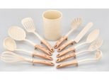 Küchenorganizer-Set MY HOME "IVO", beige (beige, braun), Kunststoff, Nylon, Küchenhelfer-Sets, Küchenorganizer-Set, im modernen Design mit praktischem Standfuß