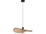 EGLO Hängeleuchte "Marywell Pendelleuchte, Wohnzimmerlampe aus Bambus und Metall, Lampe", beige (schwarz), 1, H: 110cm, 1 Stk., Leuchten, Hängeleuchte - L50 x B34,5 x H110 cm - schwarz - 1X40W exkl., Hängeleuchte