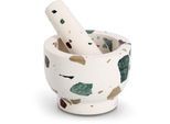 Mörser ZELLER PRESENT "& Stößel-Set, "Terrazzo", bunt, H:9cm Ø:12cm, Natur-Granit, Mörser, Mörser, Natur-Granit, 1,7 kg, 240 ml