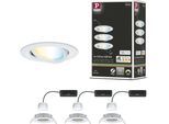 PAULMANN LED Einbauleuchte "LED Einbauleuchte Nova Coin rund 84mm 50", weiß, 3, Ø 8,4cm, 3 Stk., Leuchten, Memoryfunktion, Farbwechsler, Farbsteuerung, Dimmer, Smart Home, LED Einbauleuchte