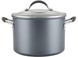 Kochtopf CIRCULON "Circulon A1 Kochtopf, 24 cm, 7,6 Liter", grau (anthrazit), B:25,5cm H:24,5cm L:45,5cm Ø:24cm, Töpfe, Kochtopf, dreilagig beschichtet, kratzfest, spülmaschinenfest