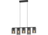 EGLO Hängeleuchte "COLOMERA Pendellampe - Stahl - E27 - 5X40W - IP20", schwarz, 5, H: 110cm, 1 Stk., Leuchten, Hängelampe, Deckenlampe, Wohnzimmer, Esszimmer, L80 x B12 x H110 cm, Hängeleuchte