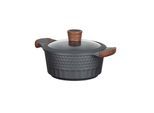 Kochtopf RESTO KITCHENWARE "Capella, Schmortopf antihaftbeschichtet und spülmaschinenfest", schwarz (schwarz, matt), H:9,5cm L:29,5cm Ø:20cm, Töpfe, Kochtopf, mit Glasdeckel und stoßdämpfendem Silikonrand, im Geschenkkarton