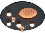 TRIO LEUCHTEN LED Deckenleuchte "ZODIAC, Deckenlampe Mond Sterne, indirektes Licht, dimmbar CCT LED 42W", schwarz (schwarz matt), 1, Ø 50cm H: 10cm, 1 Stk., Leuchten, LED Deckenlampe Schlafzimmer Ø 50cm, Lichtfarbe einstellbar, Mondoptik, LED Deckenleuchte