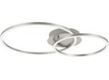 EGLO Deckenleuchte "PALMAVES 2 Deckenlampe - Alu, Stahl - LED;LED - 1X12W;1X10W - IP20", nickel, matt, 2, H: 7cm, 1 Stk., Leuchten, Wohzimmerlampe, Esszimmerlampe, Flur, Schlafzimmer, L56 x B39 x H7 cm, Deckenleuchte