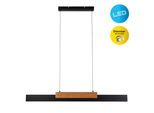 NÄVE LED Pendelleuchte "Wiebke", schwarz (schwarz braun), 1, H: 150cm, 1 Stk., Leuchten, mit Holz, dimmbar per Wandschalter, Memoryfunktion, höhenverstellbar, LED Pendelleuchte