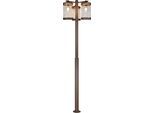 TRIO LEUCHTEN Außen-Stehlampe "SAMBESI, Große Garten Stehleuchte Höhe 240cm, IP44 Dämmerungssensor", braun, 3, Ø 51cm H: 240cm, 1 Stk., Leuchten, Outdoor Stehlampe 3-flammig, exkl 3x E27 max 28W, Alu Druckguss, Außen-Stehlampe
