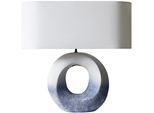SALESFEVER Tischleuchte "Keramik", blau (blau, weiß), 1, H: 55cm, 1 Stk., Leuchten, mit handbemalter Keramik-Basis, Tischleuchte