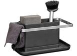 Küchenorganizer-Set "STELLA", schwarz, B:20cm H:10cm L:11,5cm T:11,5cm, Edelstahl, Kunststoff, SCHÖNER WOHNEN-KOLLEKTION, Küchenhelfer-Sets, Küchenorganizer-Set, Spülorganizer mit abnehmbarem Abtropfbehälter