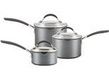 Topf-Set CIRCULON "Circulon A1 Topfset klein, 6-tlg.", grau (anthrazit), Töpfe, Topf-Set, dreilagig beschichtet, kratzfest, spülmaschinenfest