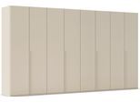 Kleiderschrank "Schrank Garderobe Ankleide Schlafzimmer Flur SERINA Eyecatcher", beige, beige mattglas (champagner), B:401cm H:223cm T:61cm, Holzwerkstoff, LEGER HOME BY LENA GERCKE, Schränke, Kleiderschrank, in 6 Breiten, 3 Ausführungen und mit Front Glas oder Dekor MADE IN GERMANY