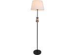 NÄVE Stehlampe "Elina", schwarz, 1, Ø 38cm H: 155cm, 1 Stk., Leuchten, H: 155cm, Textilschirm weiß, E27 max. 40W, Zuleitung 180cm schwarz, Stehlampe