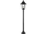 EGLO Stehlampe "Navedo Außen-Stehlmape, Außenlampe, Aluguss und Glas, E27, IP44, Lampe", schwarz, 1, Ø 23cm H: 120cm, 1 Stk., Leuchten, Stehleuchte - H120 x Ø23 cm - schwarz, silber-patina - 1X60W exkl., Stehlampe