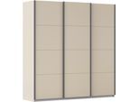 Schwebetürenschrank OTTO HOME "Kleiderschrank Schrank Garderobe AGORDO mit Dekor- oder Hochglanzfront", beige (beige (champagner), griffleisten graumetallic), B:203cm H:229cm T:62cm, Holzwerkstoff, Schränke, Schwebetürenschrank, in 4 Breiten und 2 Höhen MADE IN GERMANY