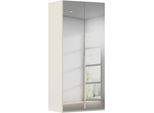 Kleiderschrank "Schrank Garderobe Ankleide Schlafzimmer Flur SERINA Eyecatcher", beige (champagner), grauspiegel, B:101cm H:223cm T:61cm, Holzwerkstoff, LEGER HOME BY LENA GERCKE, Schränke, Kleiderschrank, in 6 Breiten, 3 Ausführungen und mit Front Glas oder Dekor MADE IN GERMANY