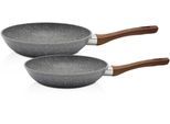Pfannen-Set KRÜGER "Nevada", grau, Pfannen, Pfannen-Set, Soft-Touch-Griff, flach, Ø 24/28 cm, Induktion