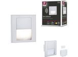 PAULMANN LED Einbauleuchte "LED Wandeinbauleuchte Tsaro eckig 80x36mm", grau (chromfarben), 1, H: 8cm, 1 Stk., Leuchten, LED Einbauleuchte