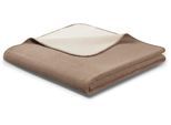 Wohndecke BIEDERLACK "Doubleface", beige (palisade, feder), B:150cm L:200cm, Baumwolle, Polyacryl, Polyester, Wohndecken, Wohndecke, mit geketteltem Zierstich