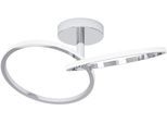 EGLO Deckenleuchte "CONGIUNTI Deckenlampe - Stahl - LED - 12W - IP20", weiß (chrom), 1, H: 14cm, 1 Stk., Leuchten, Wohzimmerlampe, Esszimmerlampe, Flur, Schlafzimmer,L46,5 x B28 x H14cm, Deckenleuchte