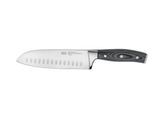 Santokumesser RÖSLE "WOLFGREY, 17,5 cm, Griff Pakka", silberfarben, Klingenlänge 17,5cm, X50 CrMoV15 Klingenstahl, Kochmesser, Santokumesser