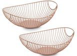 Aufbewahrungskorb ZELLER PRESENT "Metall, mocca, 2er Set", beige (mocca), B:26cm H:11,5cm T:33cm, Metall, Aufbewahrungsboxen, Aufbewahrungskorb, Obstkorb, trendfarbe, zeitlos und dekorativ
