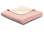 Wohndecke BIEDERLACK "Doubleface", rosa (lotus, pergament), B:150cm L:200cm, Baumwolle, Polyacryl, Polyester, Wohndecken, Wohndecke, mit geketteltem Zierstich