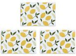 Schneidebrett ZELLER PRESENT "Glasschneideplatte "Lemons", 3er Set", bunt, B:20cm H:0,6cm L:30cm, Sicherheitsglas, Schneidebretter, Schneidebrett, Silikonfüße