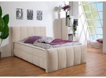 Boxbett HOME AFFAIRE "Hanelore inkl. Bettkasten und Topper", beige, B:152cm L:220cm, Komplettbetten, Boxbett, Boxbett mit Bettkasten und Fußteil, inkl. Topper
